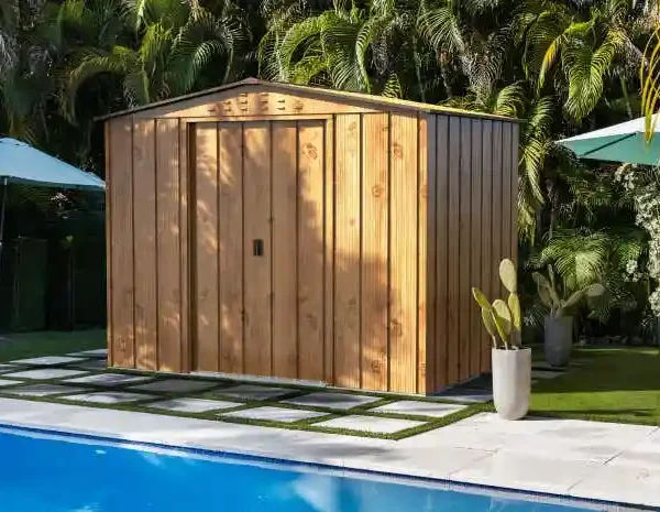 Abri de Jardin Métal Duramax 5m² Aspect Bois – Sans Entretien