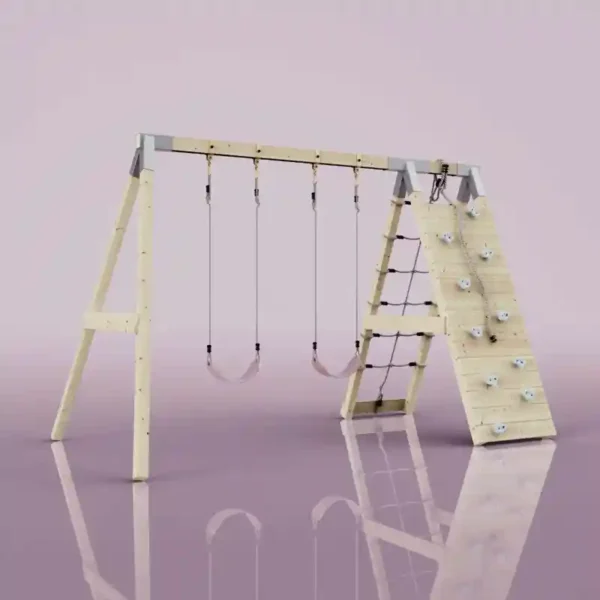 Aire de Jeux Enfant PolarPlay Abeille – Balançoire et Toboggan Inclus